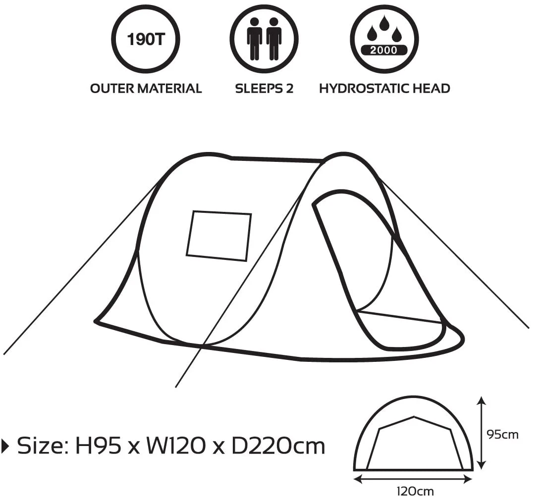 Milestone 2 Person Festival Pop Up Tent - Image 3