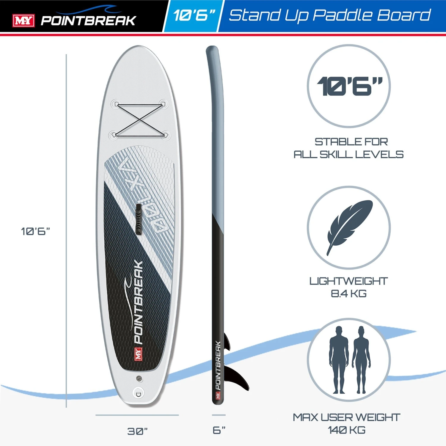 M.Y 10ft 6in Grey Paddle Board Package - Image 3