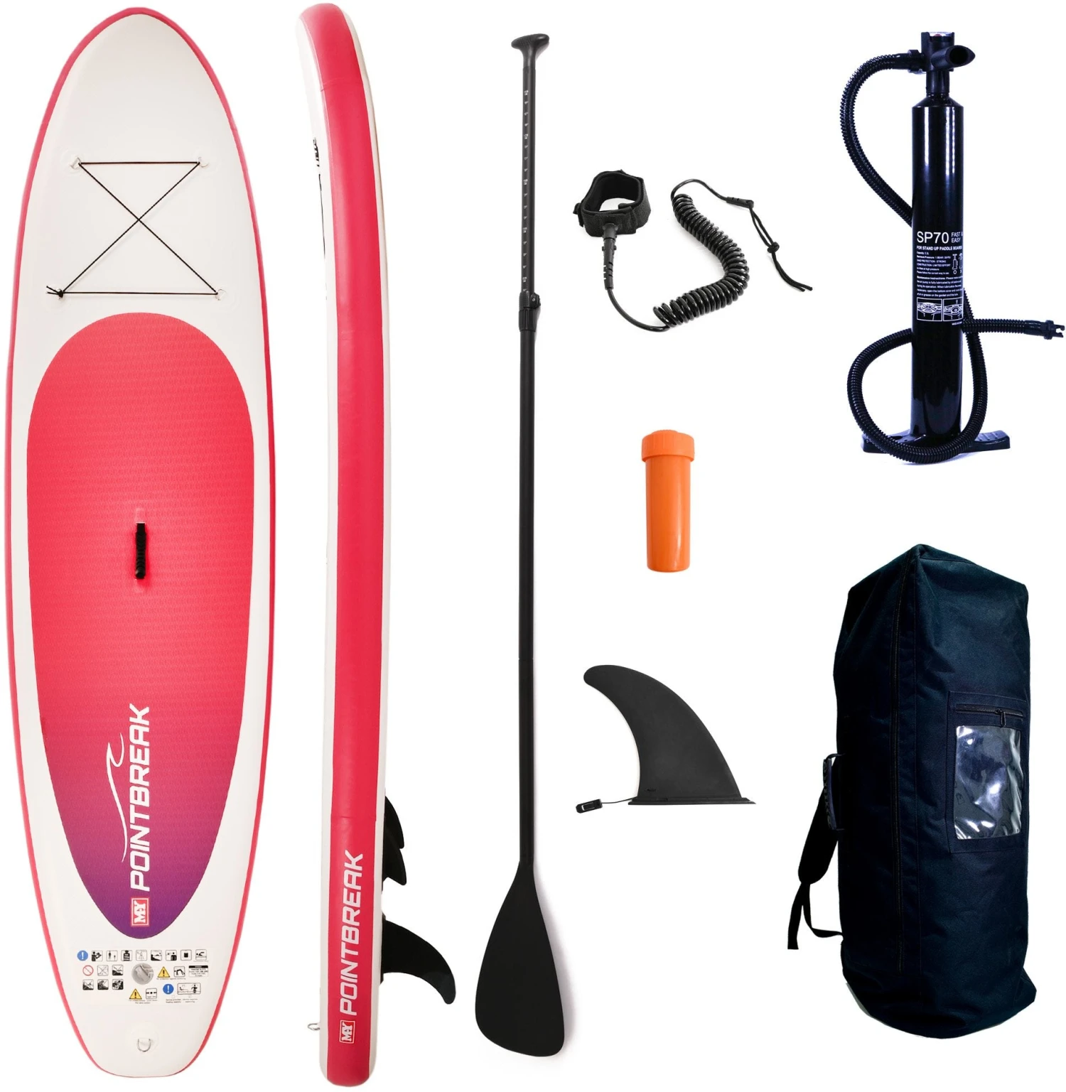 M.Y 10ft Inflatable Paddle Board Package -Pink