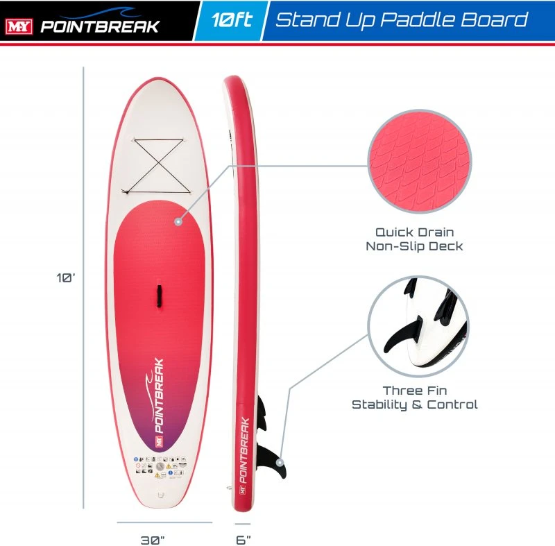 M.Y 10ft Inflatable Paddle Board Package -Pink - Image 3