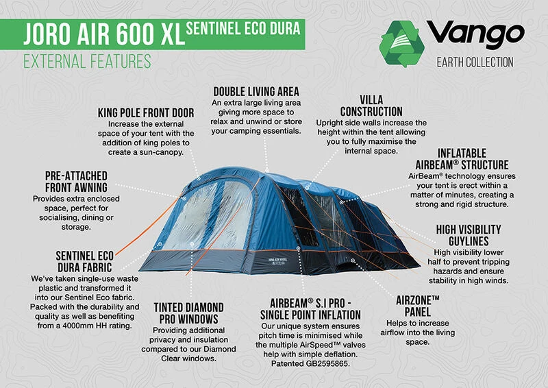 Vango Joro Air 600XL Sentinel Eco Dura Tent - Image 16