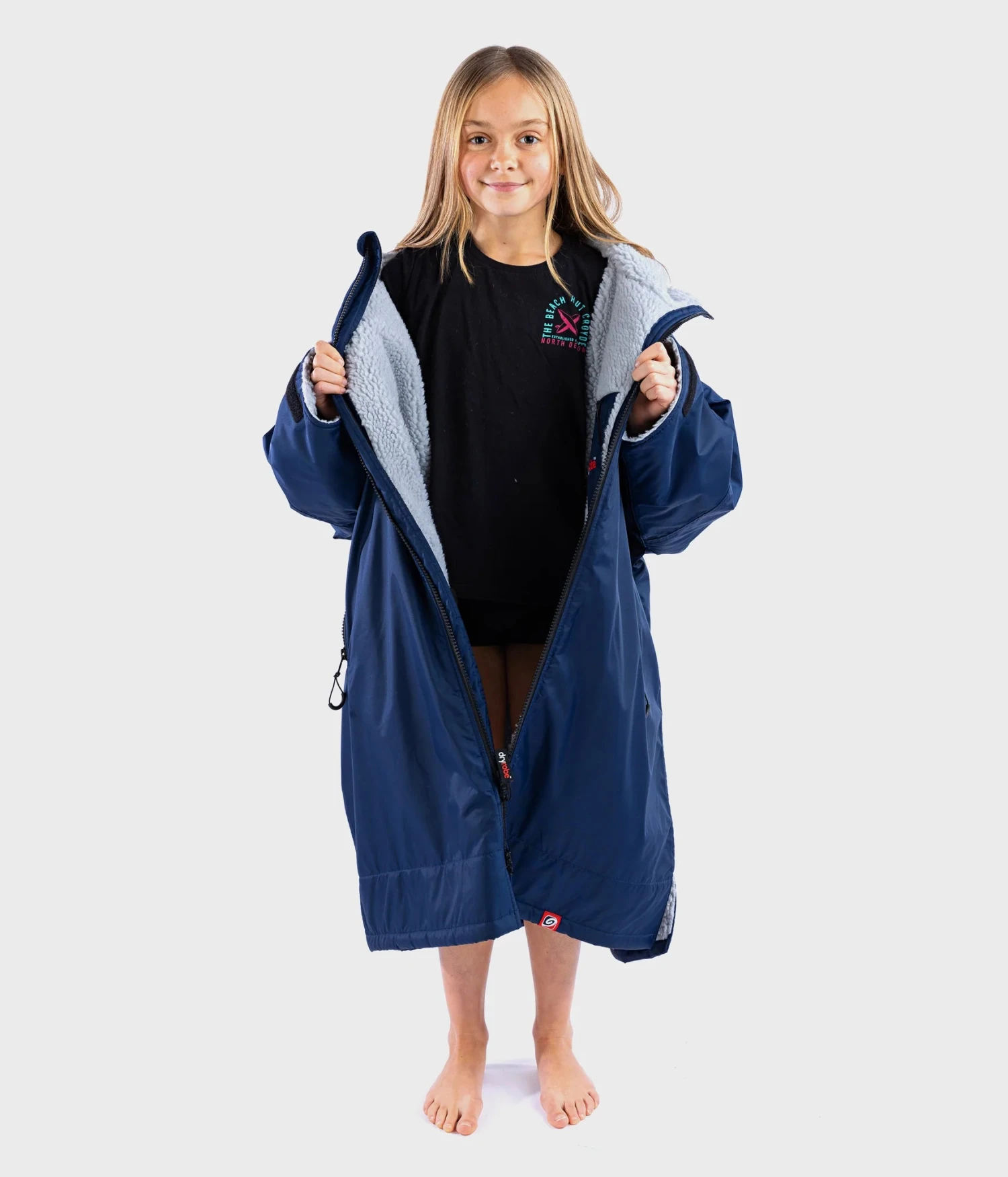 Dryrobe Advance Kids Long Sleeve NAVY GREY - RECYCLED - Image 3