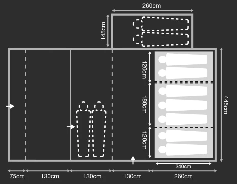 Outdoor Revolution Airedale 7.0SE Air Tent (2023) Including Footprint & Lounge Liner - Image 2