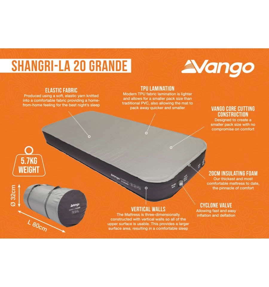 Vango Shangri-La II 20 Grande Self Inflating Mat - Image 2